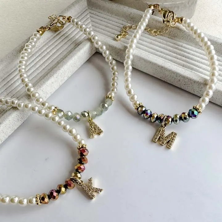 Pearl Initial Bracelet