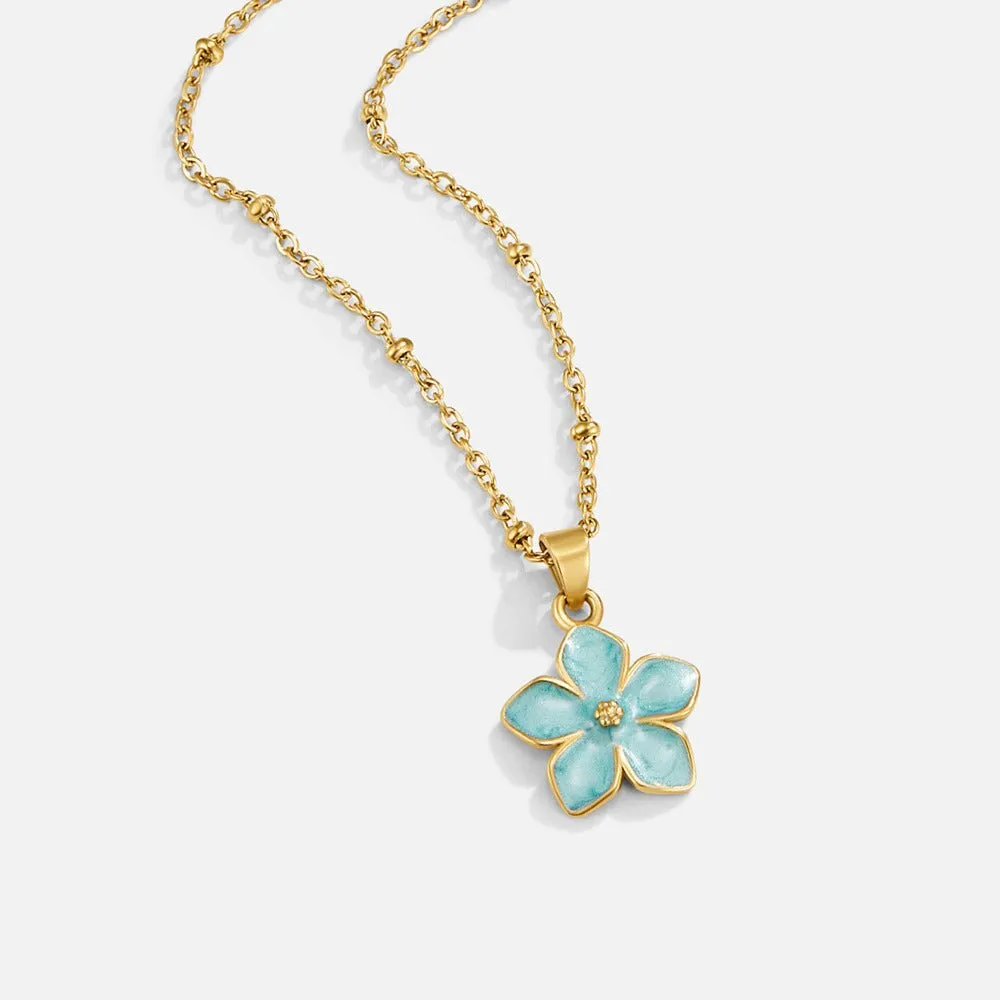 Adjustable Turquoise Cherry Blossom Necklace
