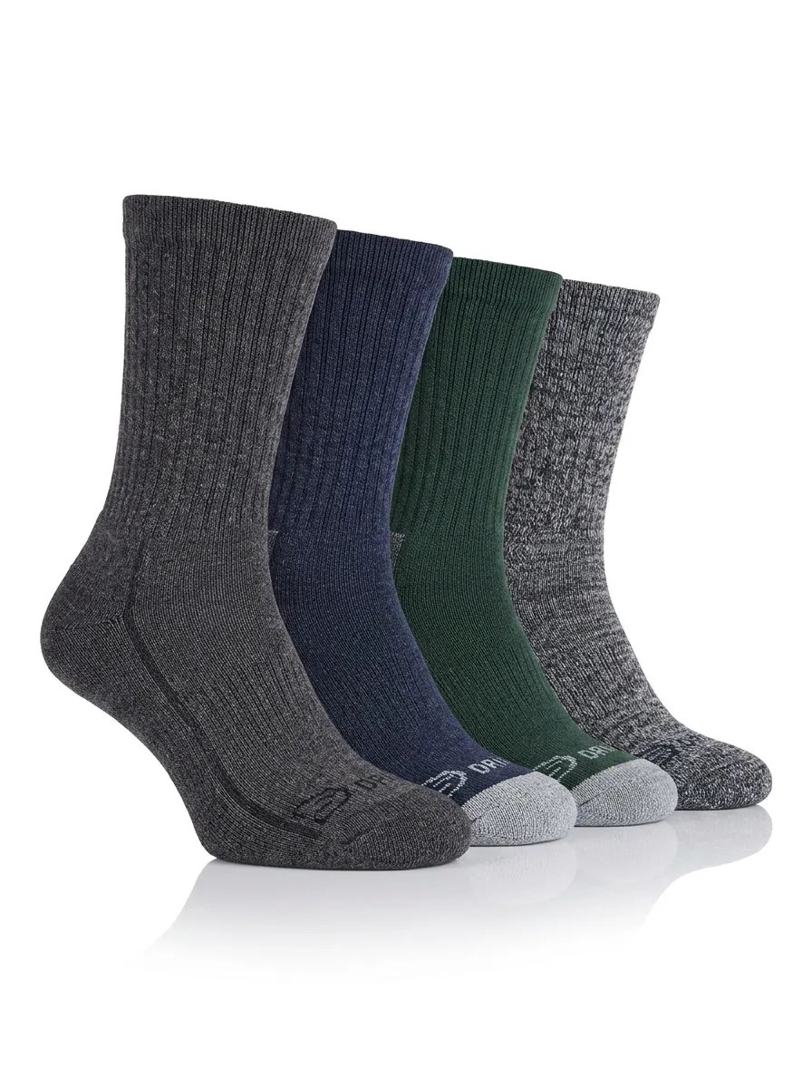Ribbed Men's Four-Pair Long Socks