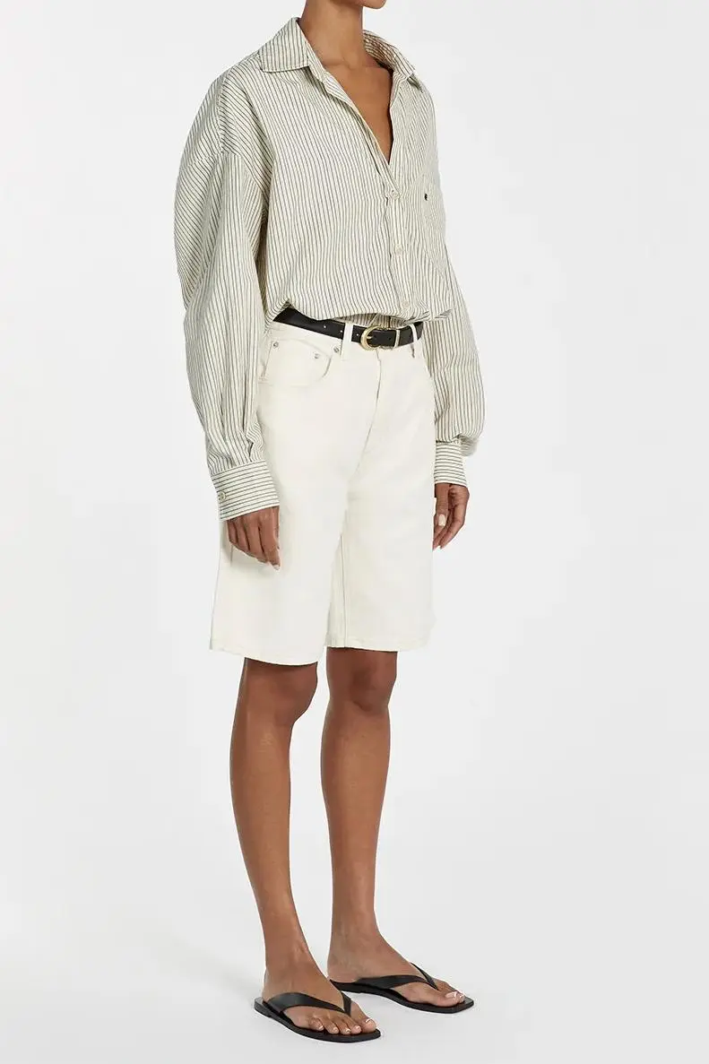 CREAM DENIM SHORT