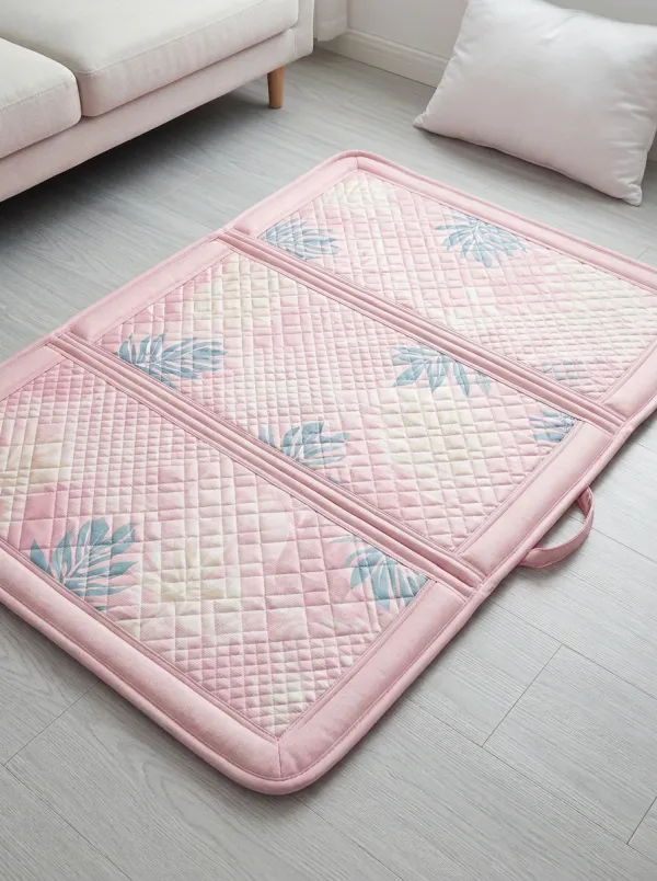 Summer Tropical Leaf Quilted Pattern Cooling Mat