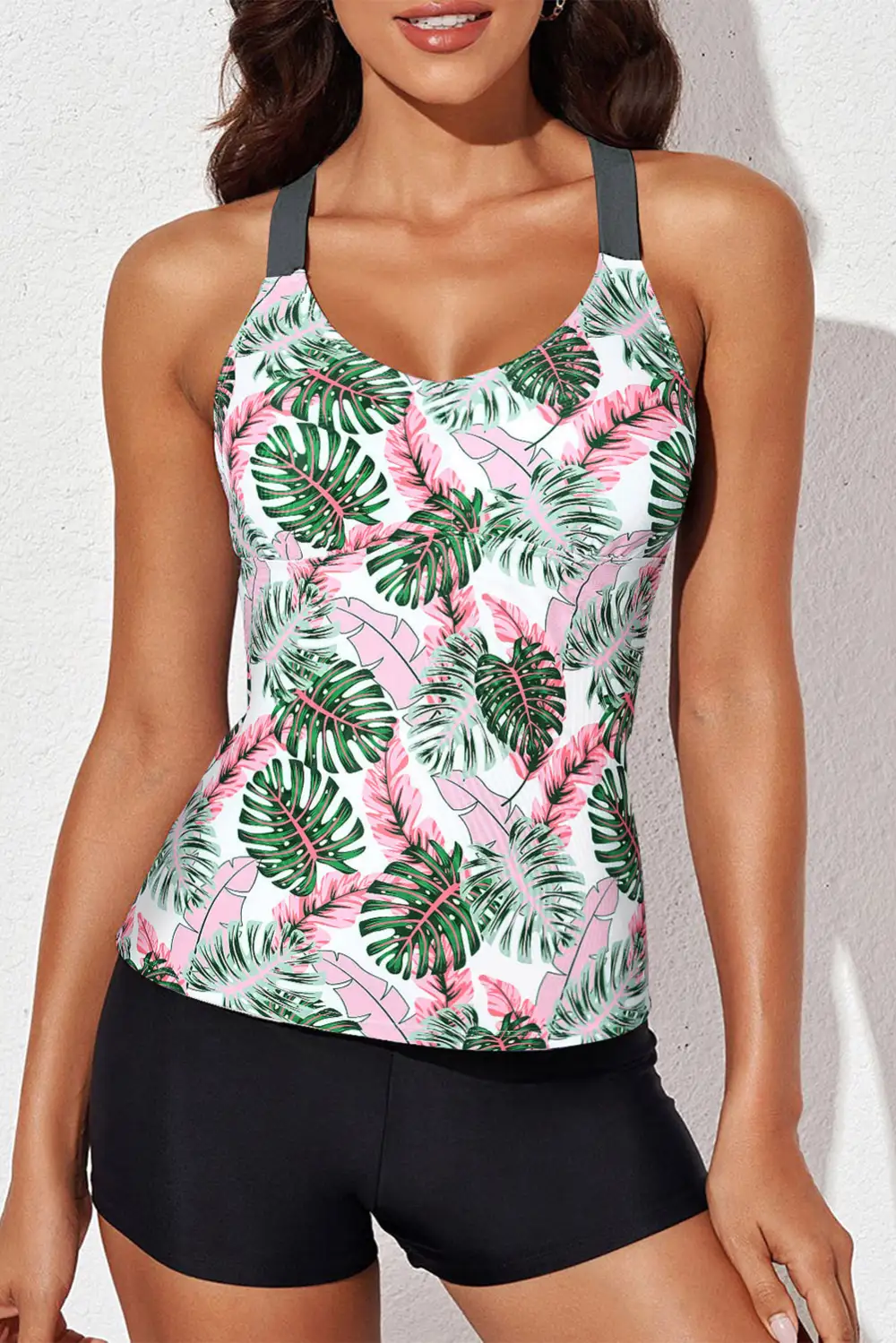 Swimwear Geometric Leopard Abstract Backless Sheath Active Bikinis Tops
