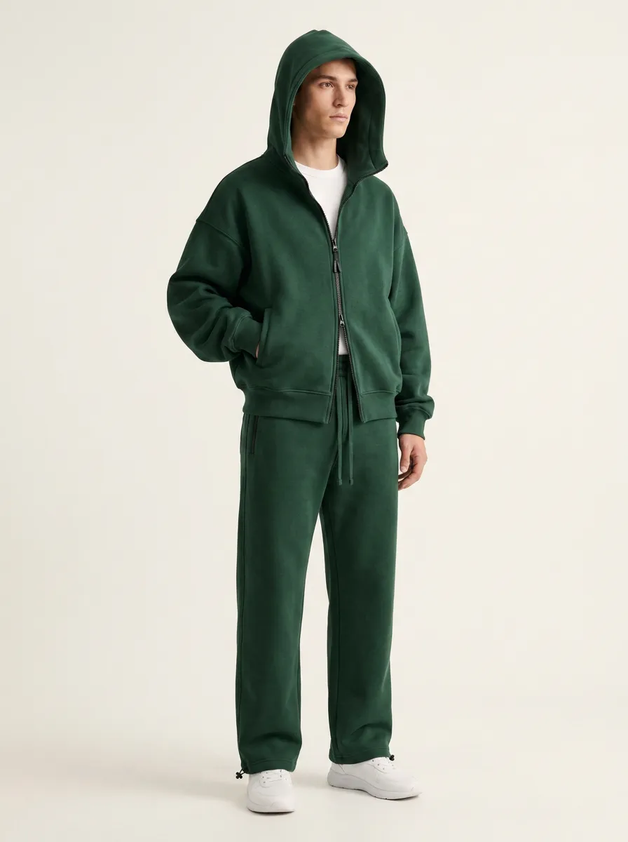 Unisex Jogger Travel Ready Zip-Up Hoodie Sweatpants Set
