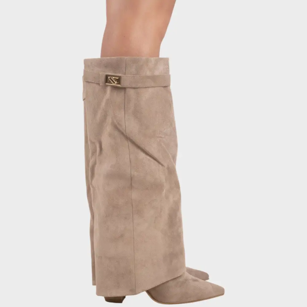 Square Toe Suede Tall Boots