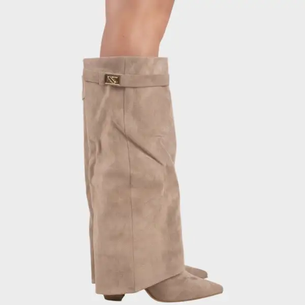 Square Toe Suede Tall Boots