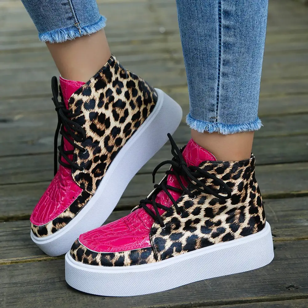 Leopard Print Platform Sneakers