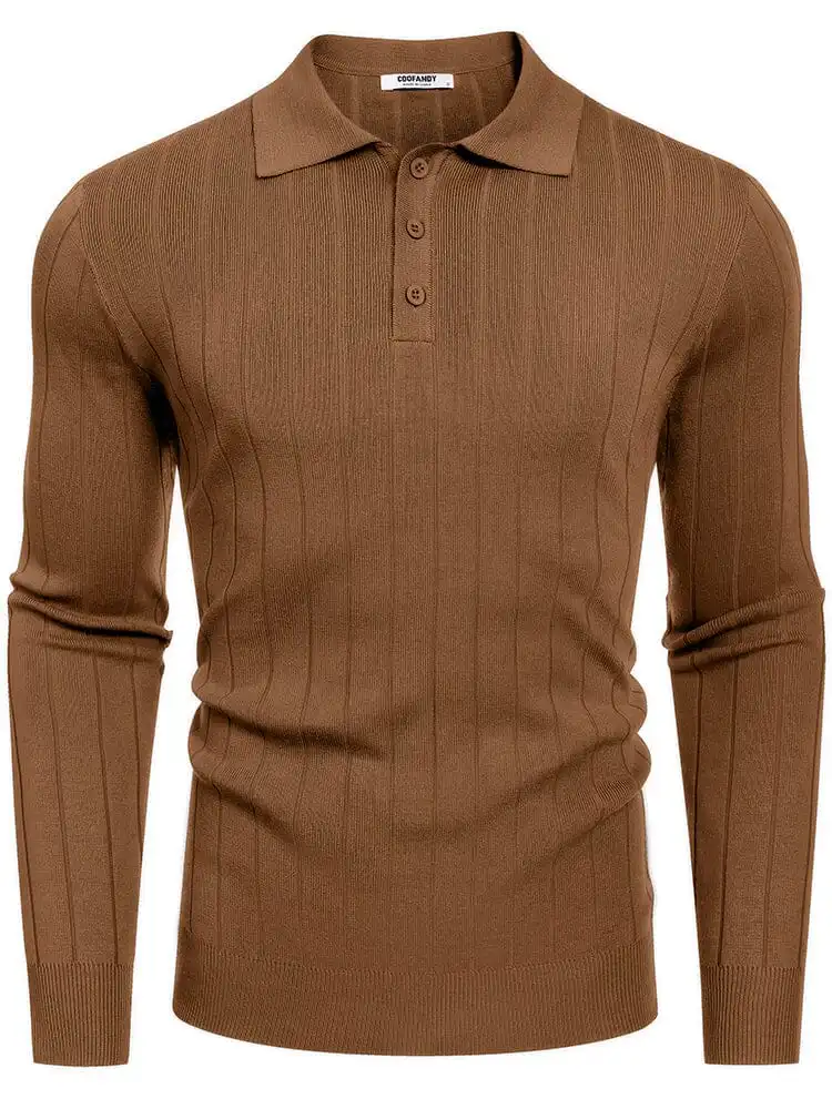 Casual Knit Polo Sweater Hoodie