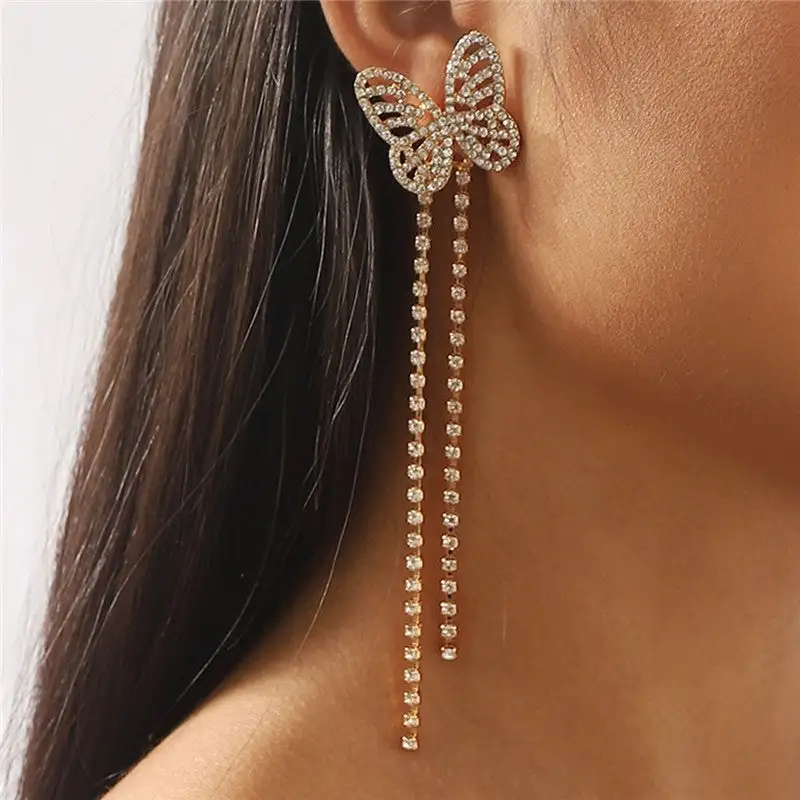 Butterfly Tassel Drop Earrings
