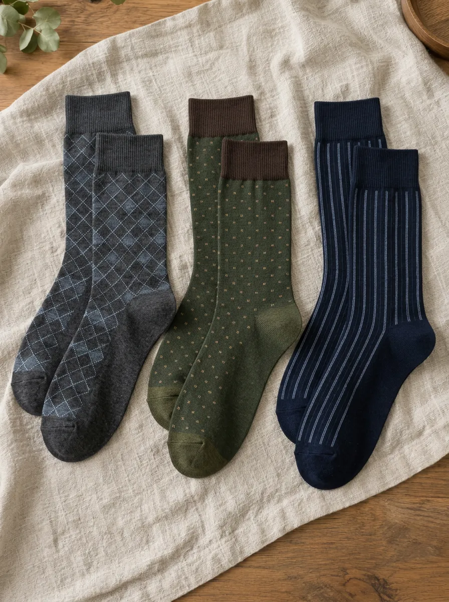 Crew Men's Three Pack Ankle Socks Set