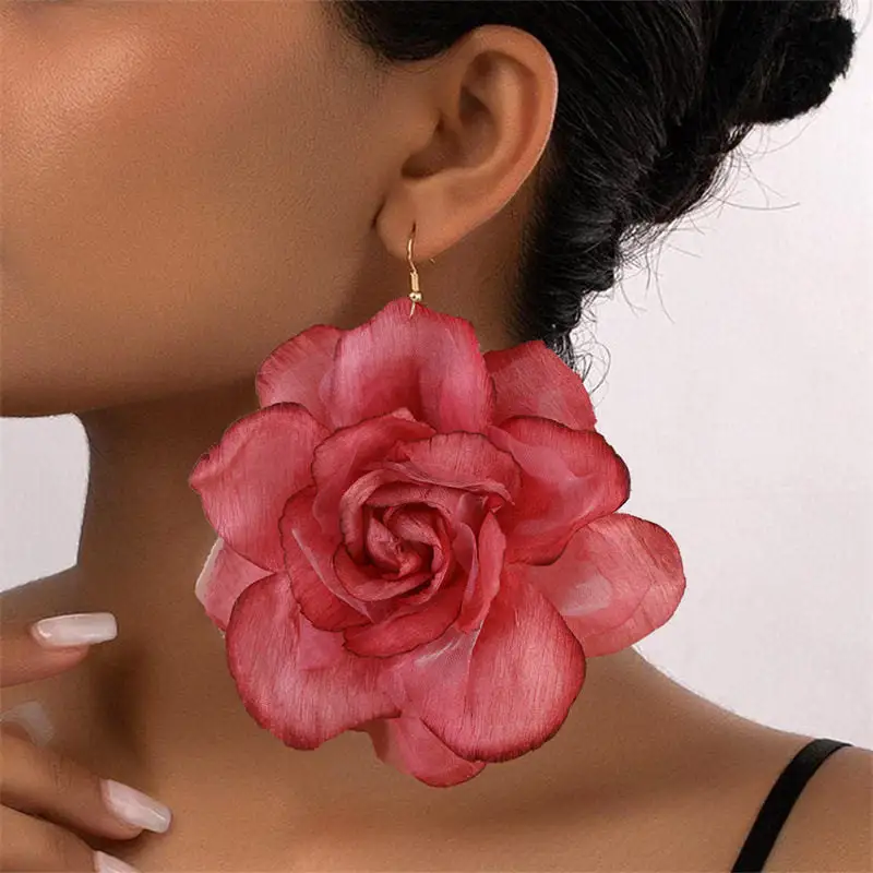Floral Rose Drop Earrings