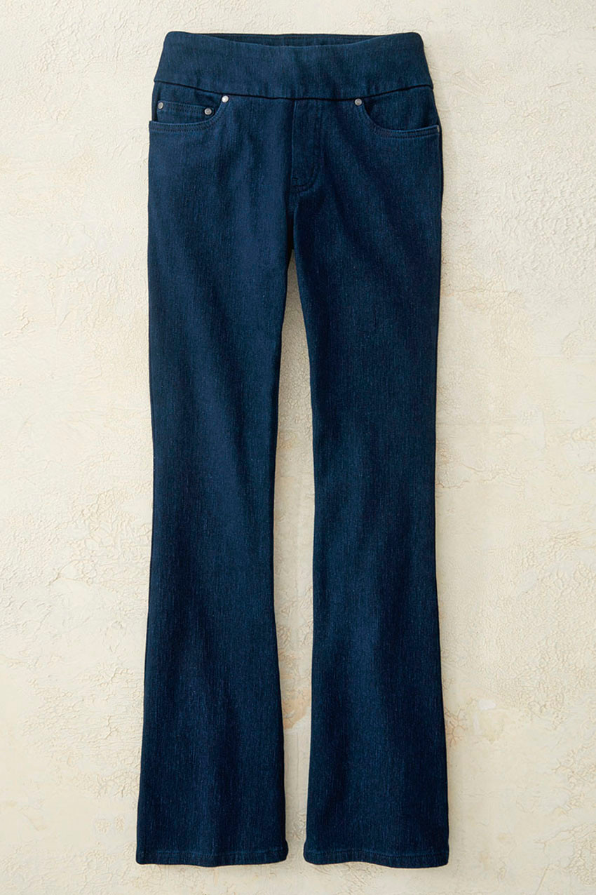 Knit Denim Pull-On Bootcut Jeans