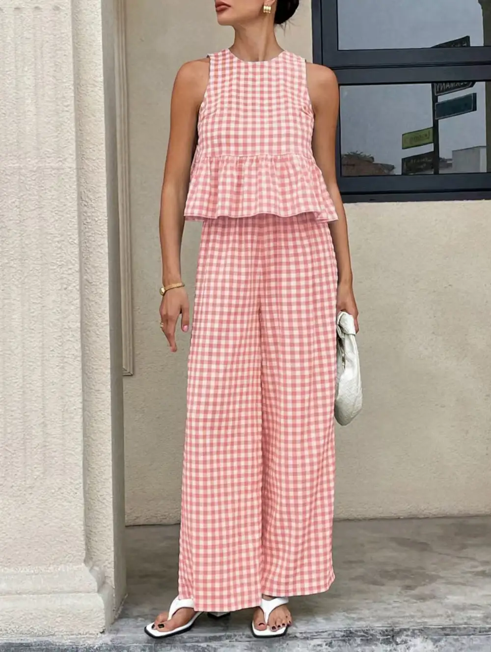 Sleeveless Top Pants Two Piece Set