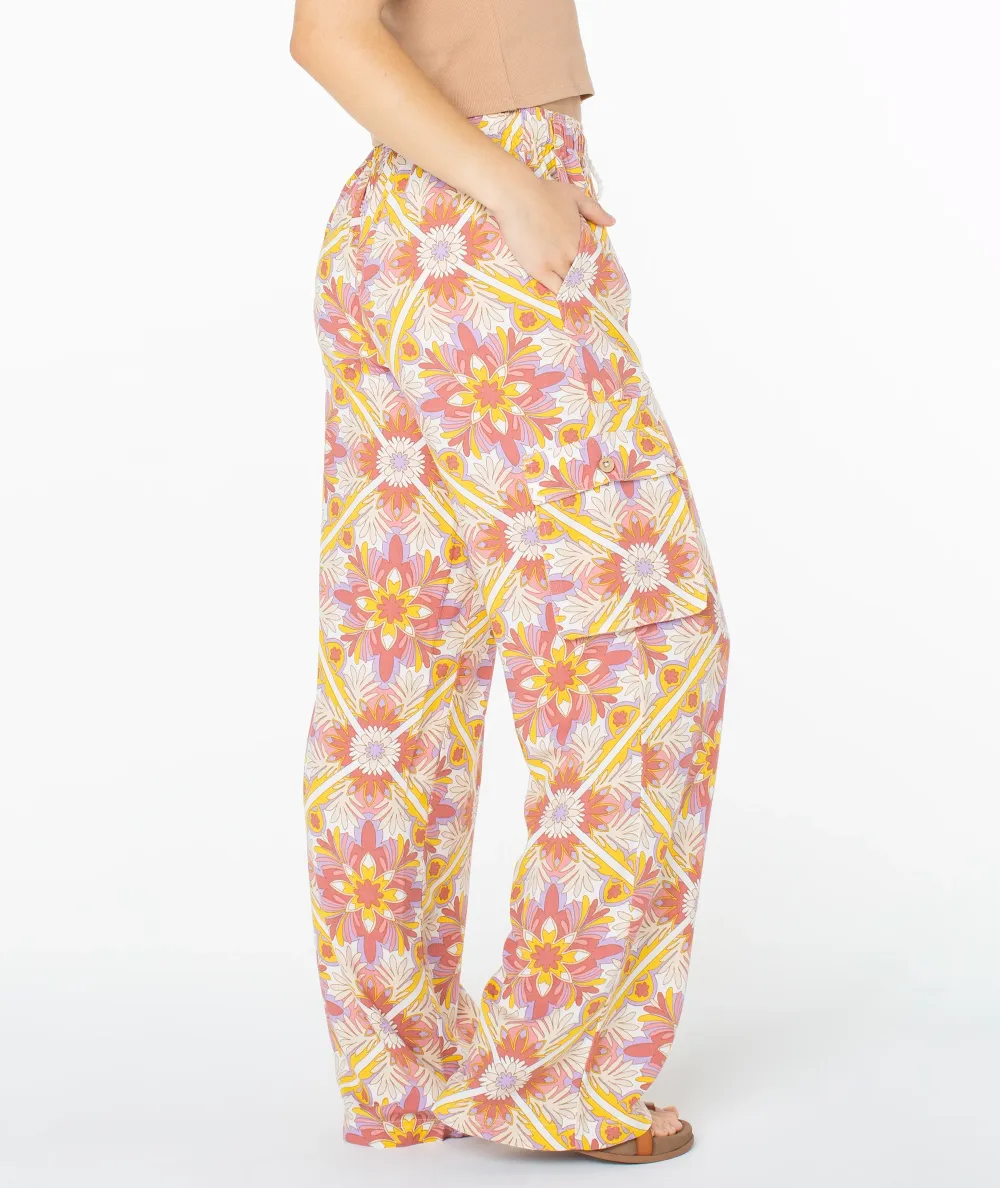 Stretch Waistband Drawstring Wide Pants