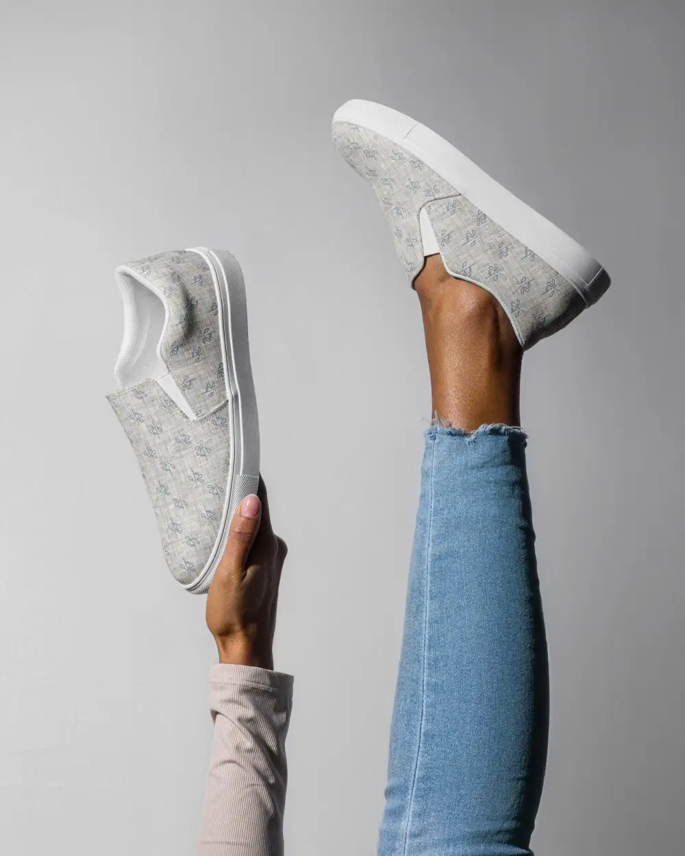 Graceful Check Slip On Shoes