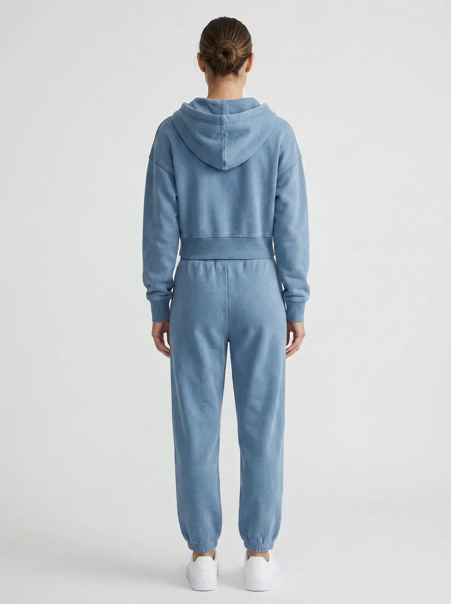 Studio Training-Look Women's Cropped Zip-Up Hoodie Jogger Active Set