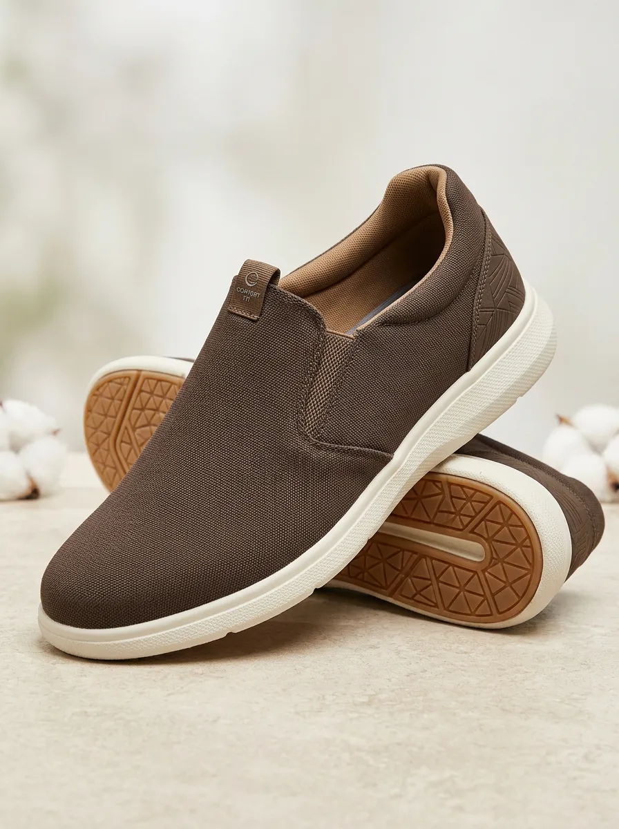 Comfort Minimalist Graphic Detail Men's Stretch Canvas Shoes