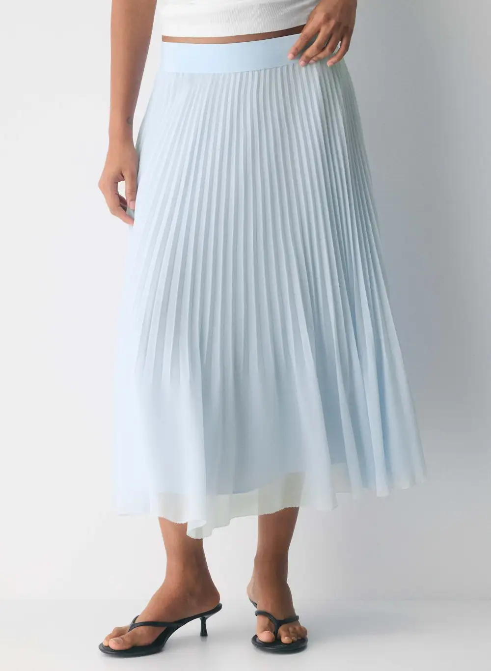 Flowy Pleated Midi Skirt
