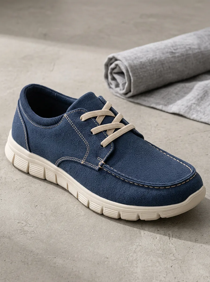 Men's Core Street Casual Stitched Patterned Canvas Shoes