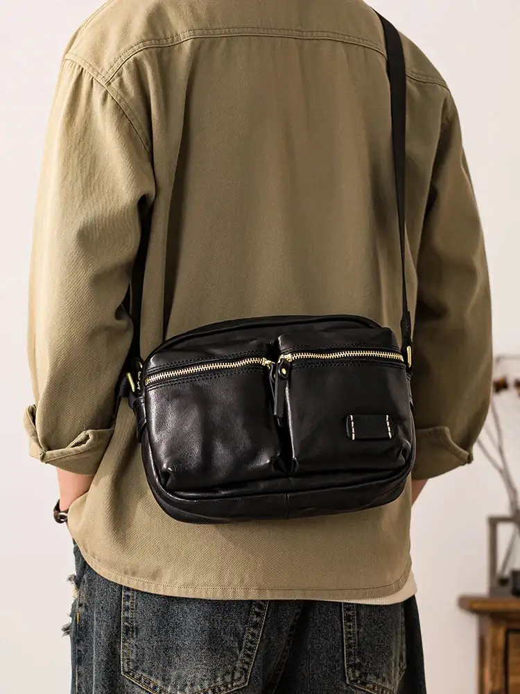 Men’s Genuine Leather Satchel Bag – Soft Structured Work, Travel & Weekend Tote