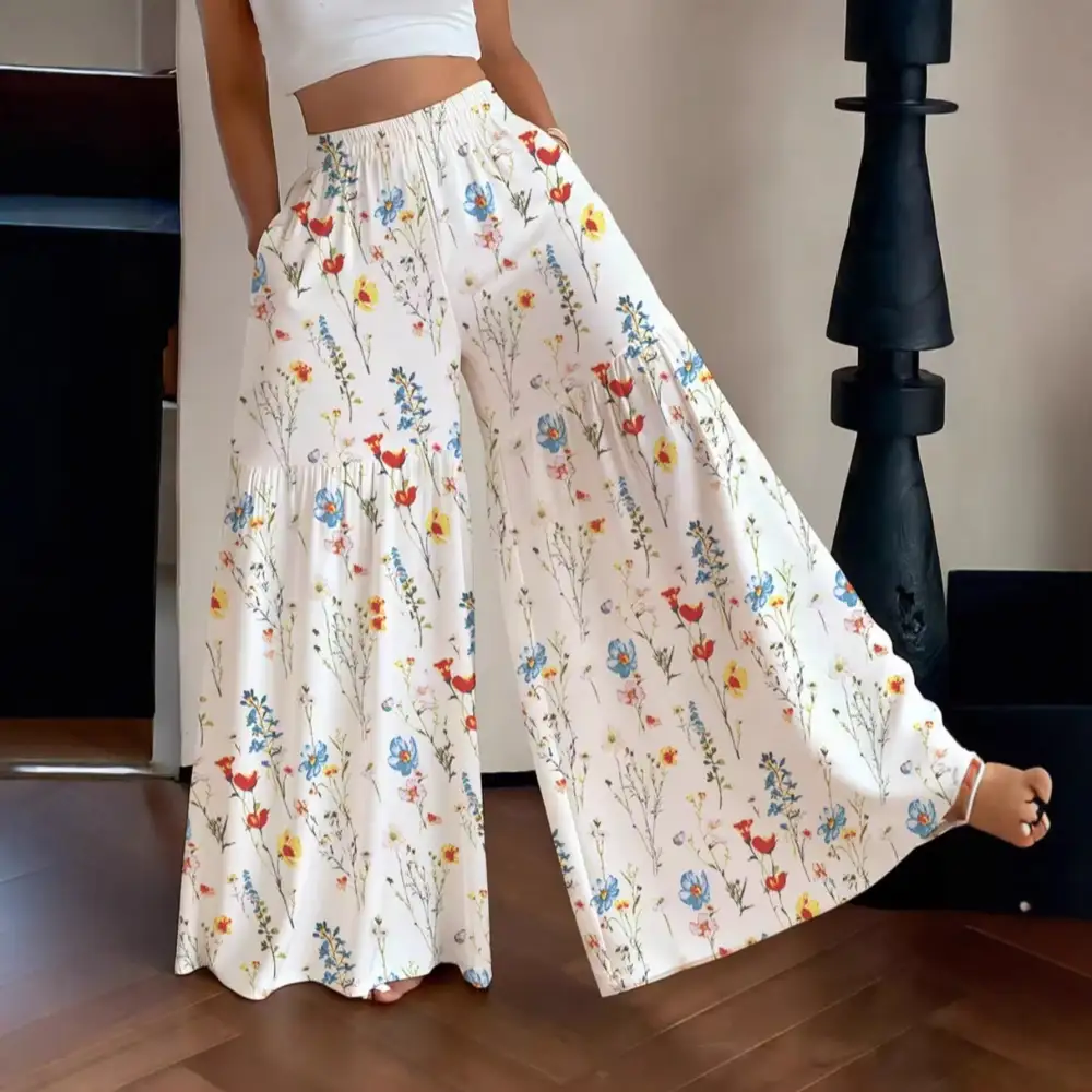 Women's High Waist Wide Leg Loose Fit Slim Fit Pants