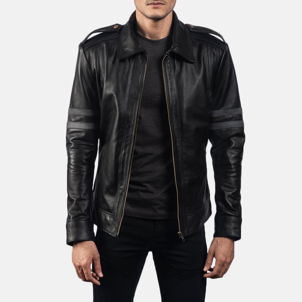 Men's Classic Outdoor Biker Leather Jacket