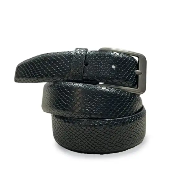 Snake Texture Leather Waist Belt
