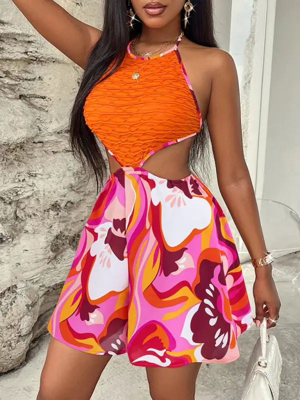 Hollow Bright Halter Jumpsuit