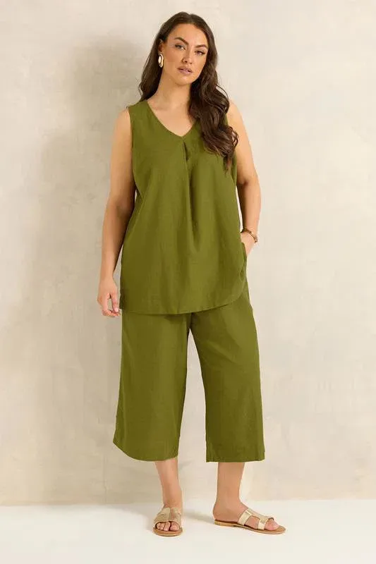 Set Green Linen Vest & Trouser