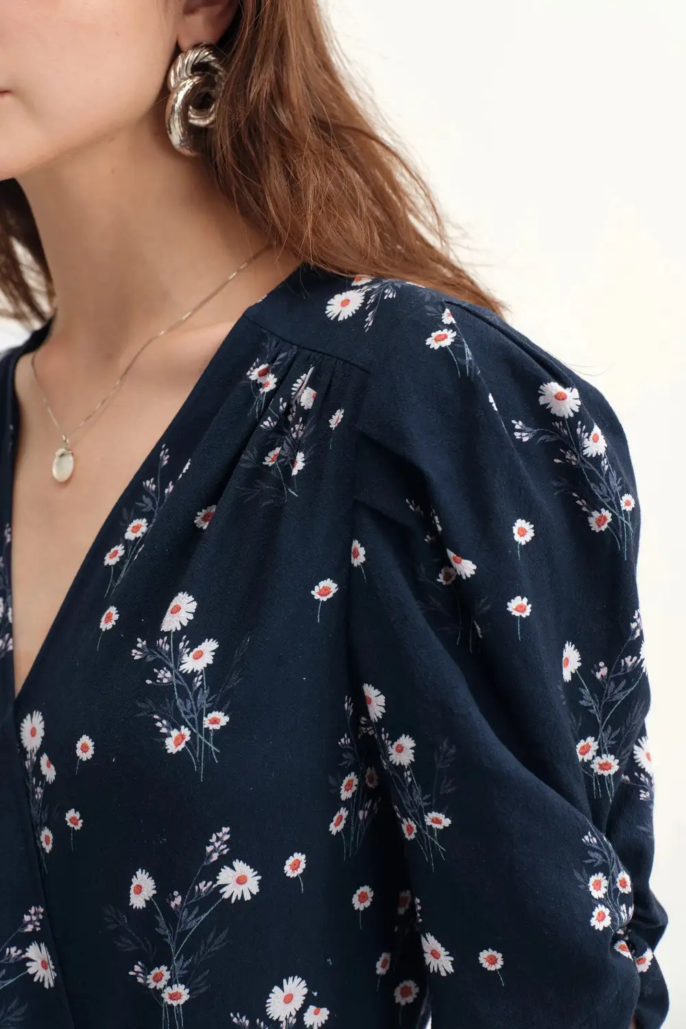Wrap Floral Lyocell Midi Dress