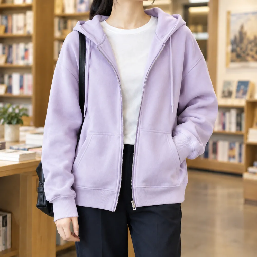 Relaxed Zip-Front Hoodie