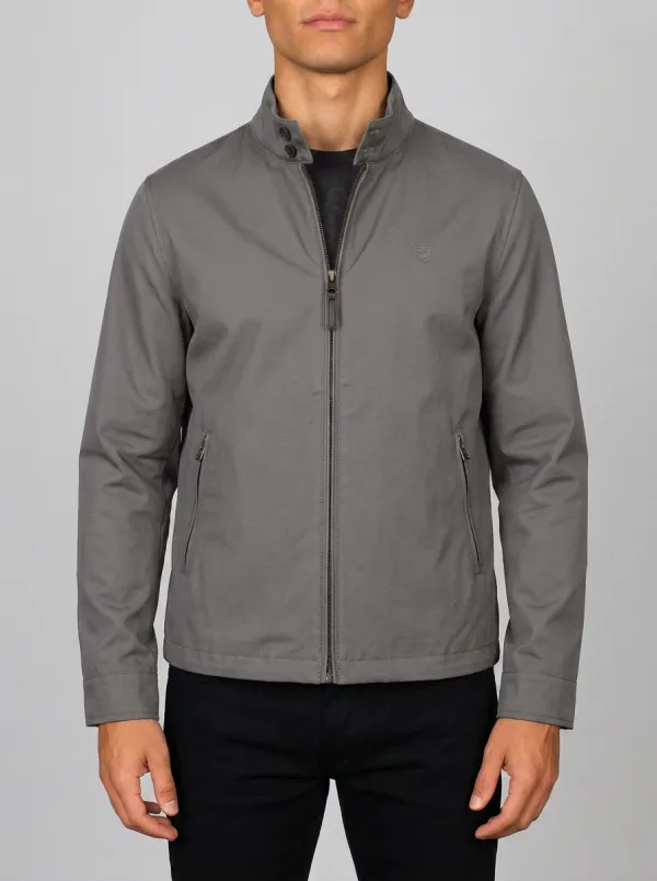 Men's Casual Outdoor Dark Green Stand Collar Zip-up Jacket