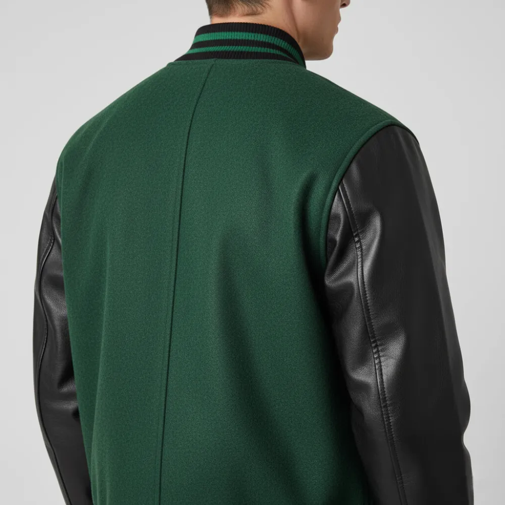 Bold Panel Wool Letterman Jacket