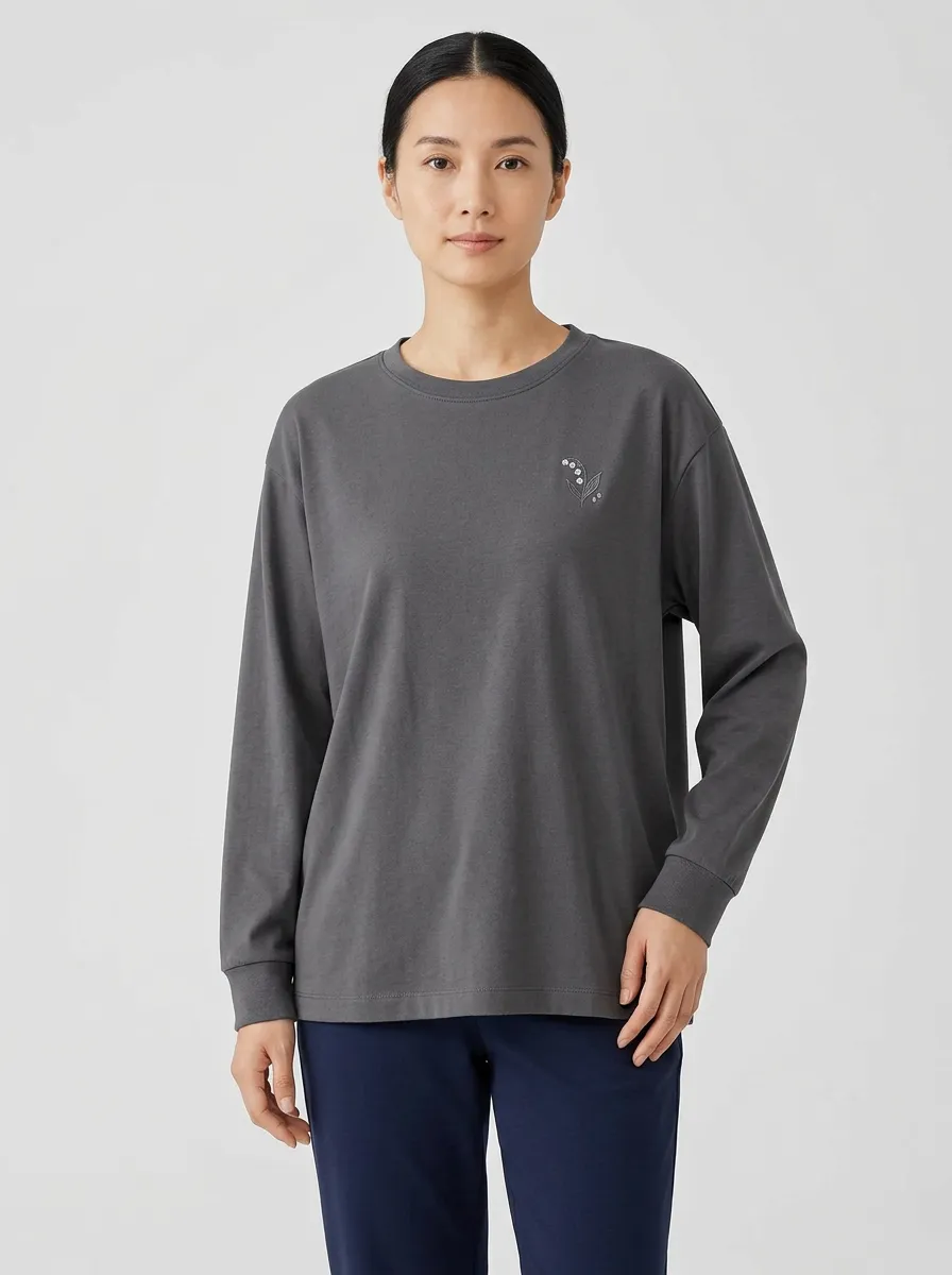 Women's Embroidered Long-Sleeve T-Shirt
