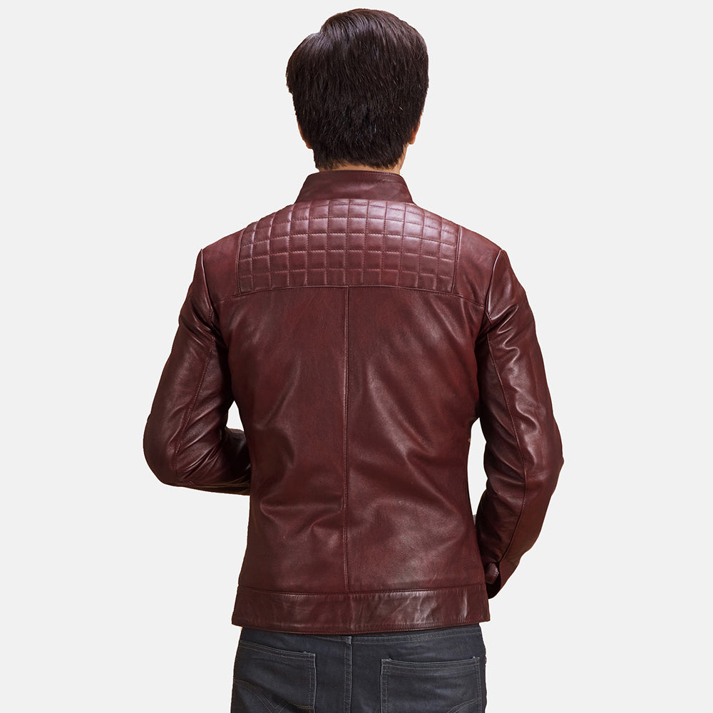 Men's Rugged Utility Biker Leather Jacket