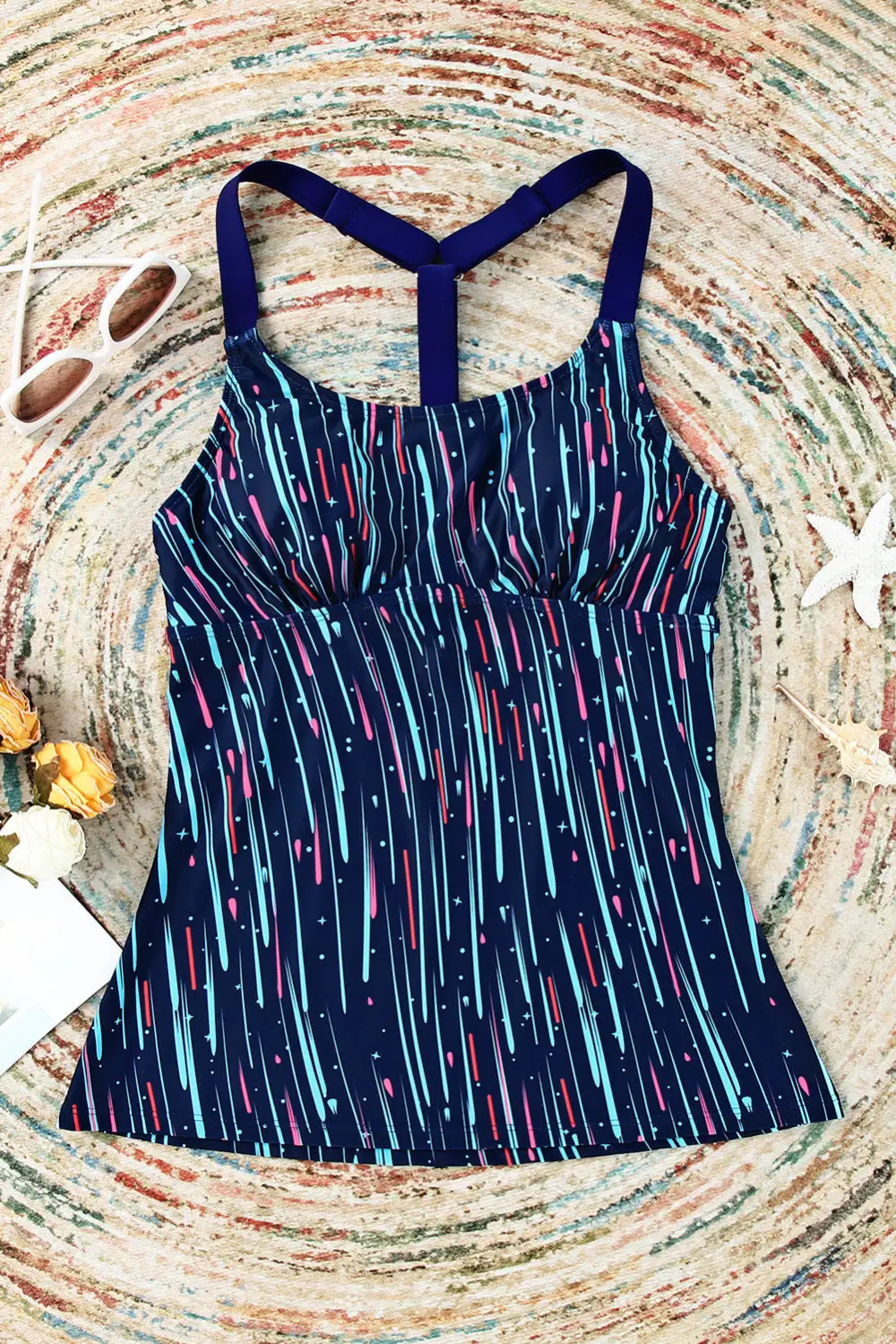 Swimwear Paisley Floral Camouflage Print Boho Tankini Top