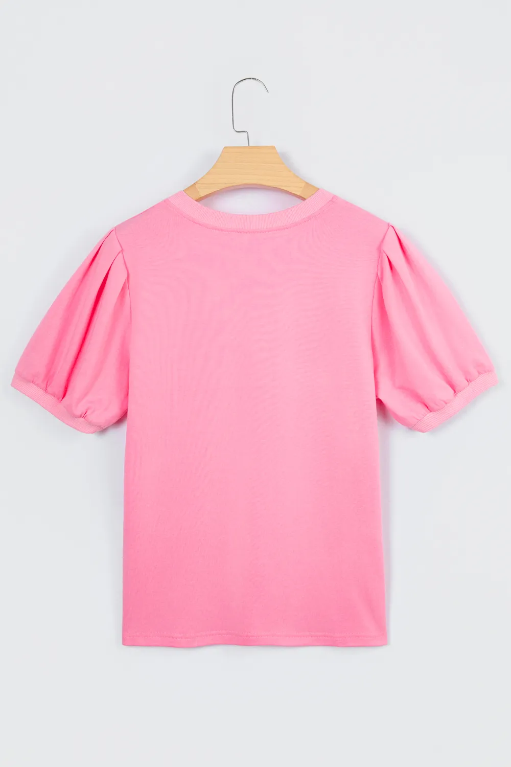 Bonbon V Neck Short Puff Blouse