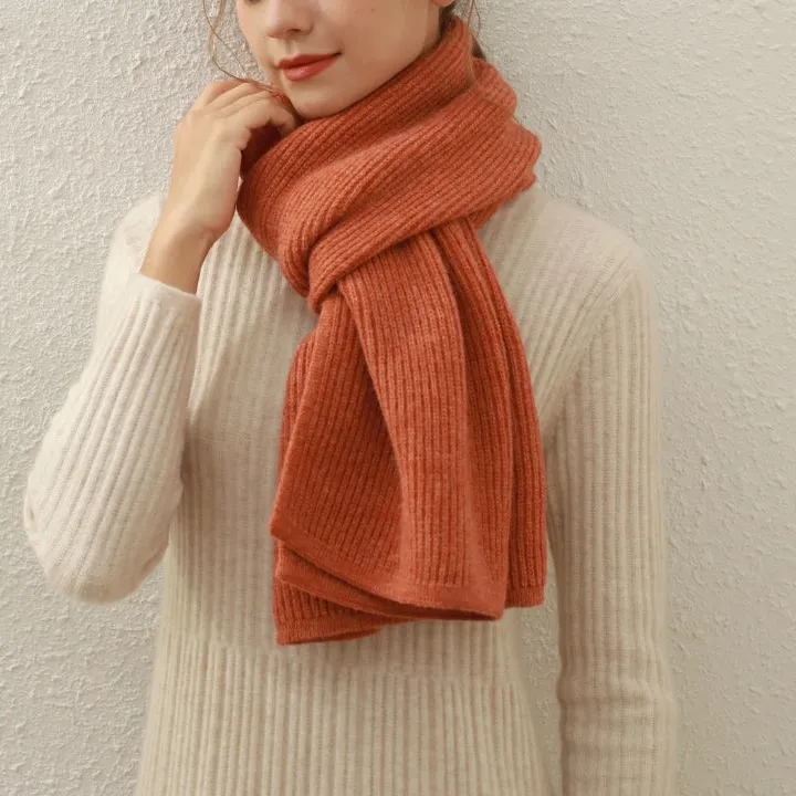 Refined Cashmere Ribbed Scarf