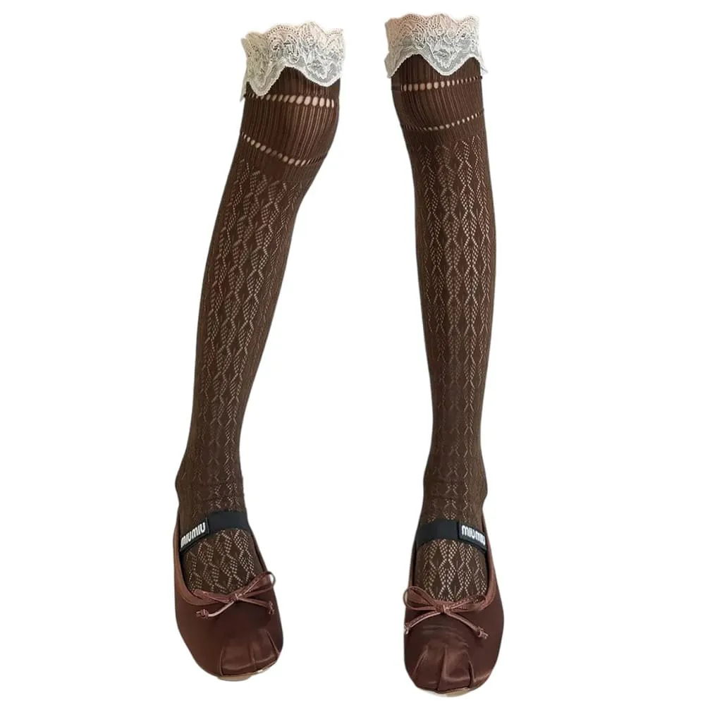 Ballet Core Ruffle Knee Socks