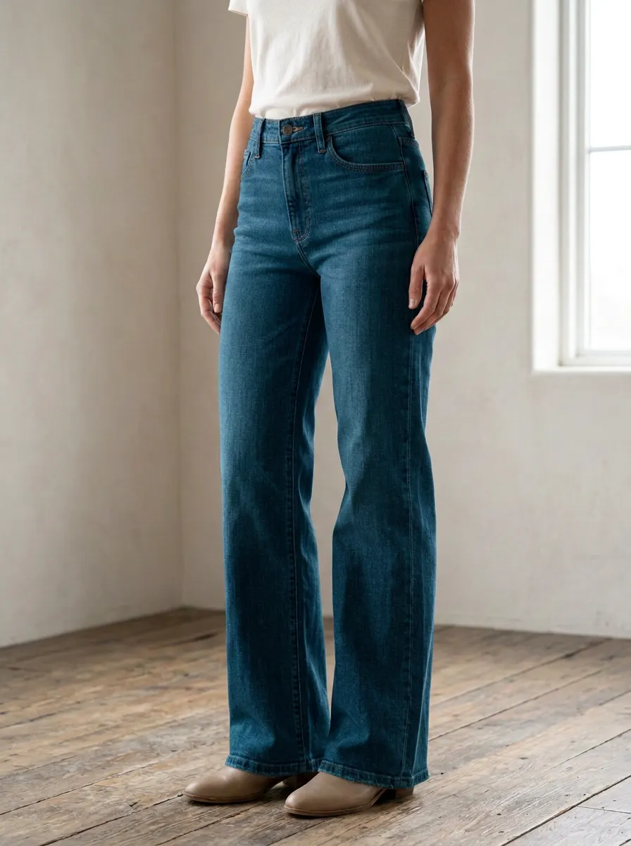 Wide-Leg Denim Denim Jeans