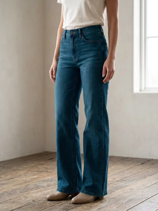 Wide-Leg Denim Denim Jeans