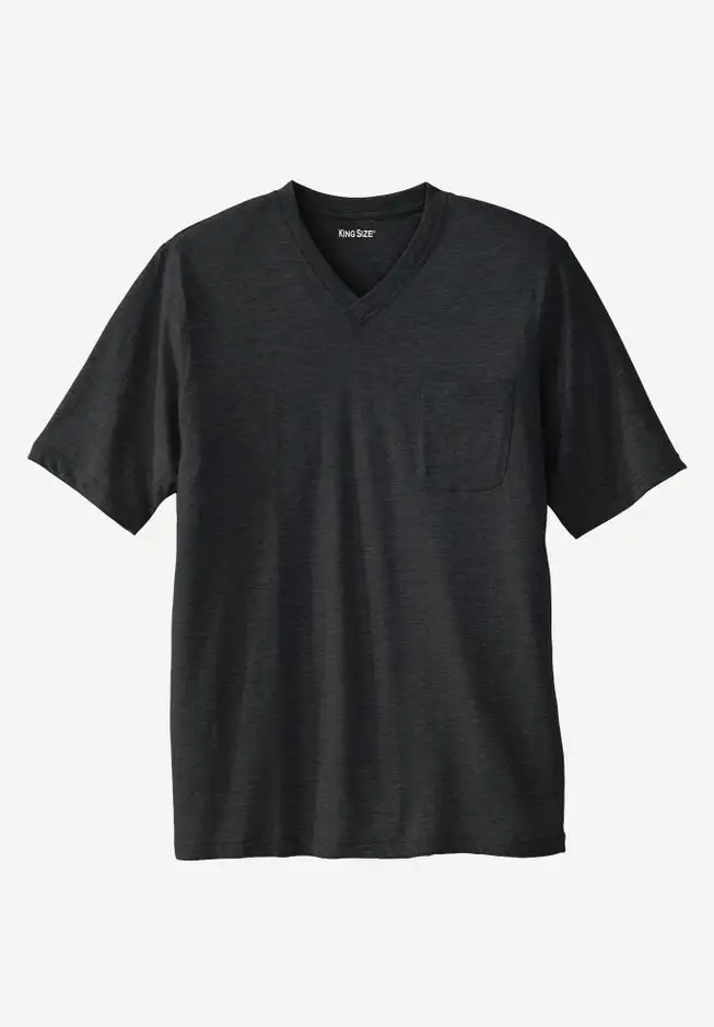 Shrink-Less Lightweight V-Neck Pocket T-Shirt