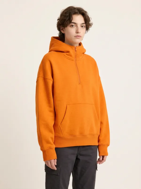 Modern Layer Quarter Zip Unisex Pullover Hoodie