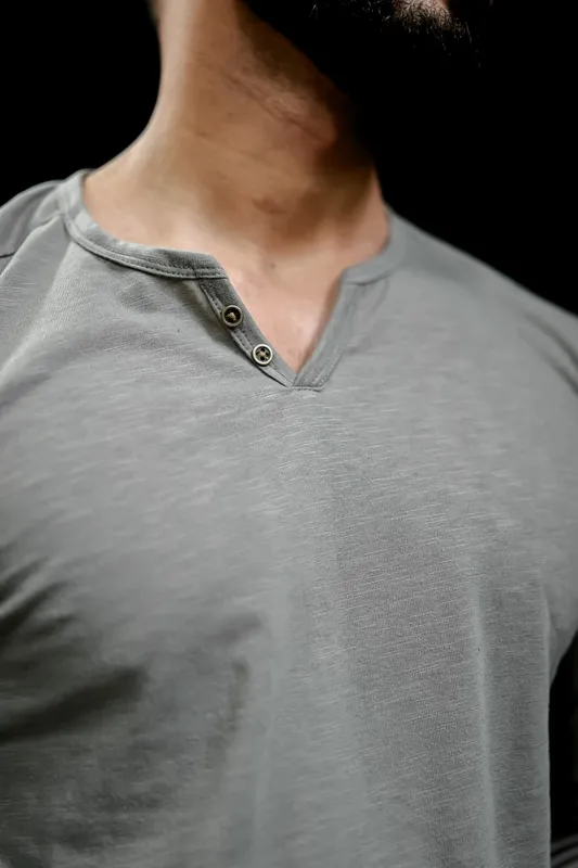 Grey Casual Button Up Shirt