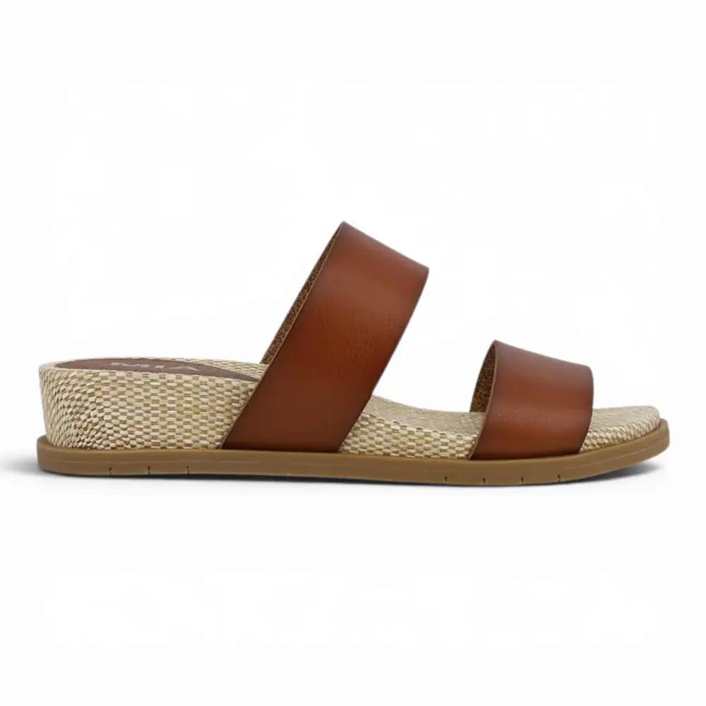Yelena Raffia Double Strap Slide Sandal