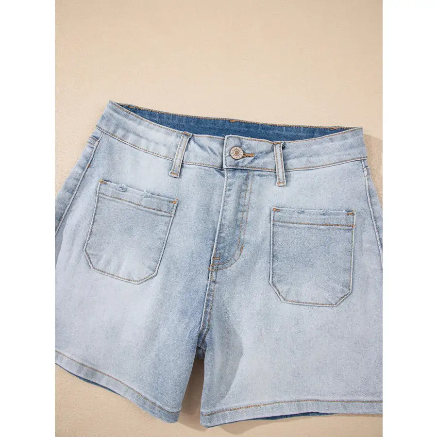 Everyday High Rise Pocketed Denim Shorts