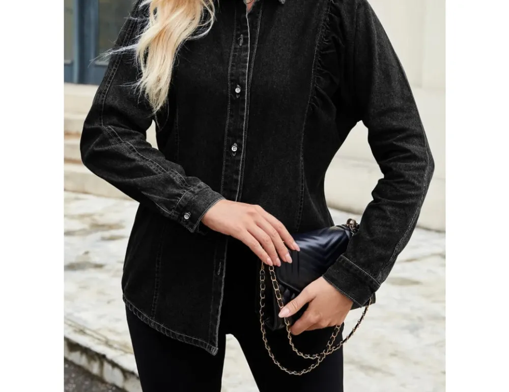 Button-Down Collared Denim Shirt