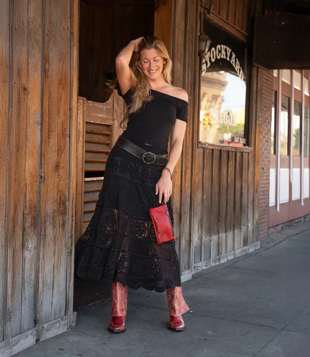 Side-Zip Perforated Western Boots