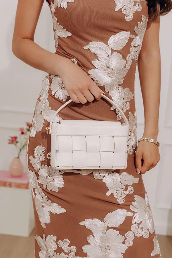 Faux Leather Woven Flap-Front Purse