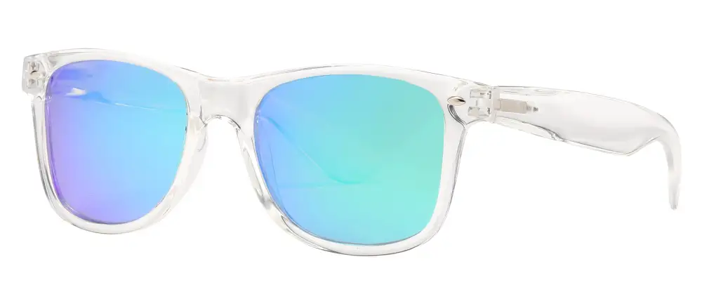 Spring Hinge Polarized Plastic Sunglasses With Color Mirror Lens
