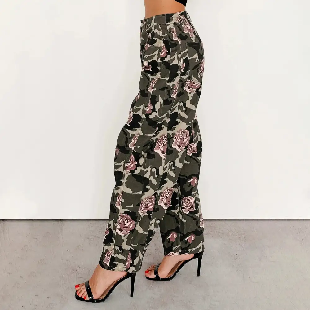 High-Waist Camo Jeans